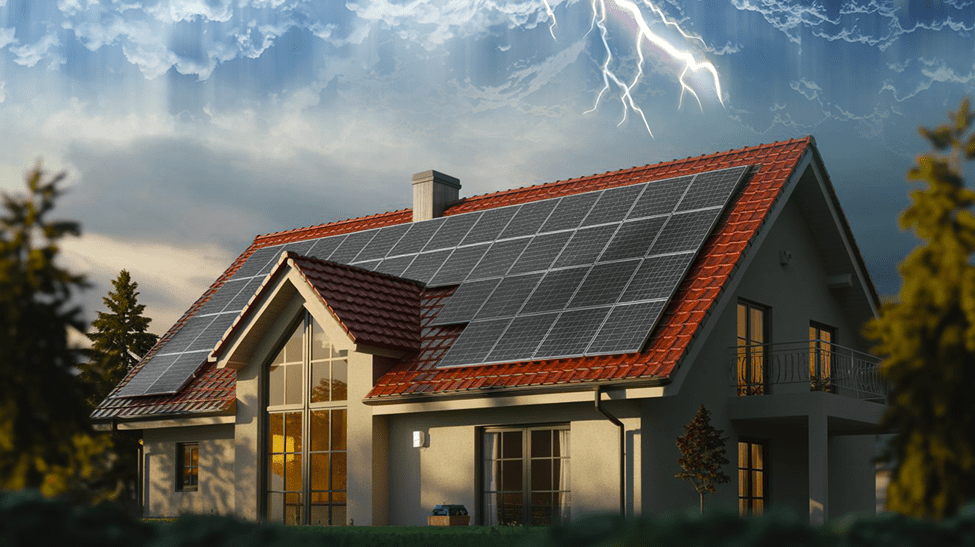 Image: Solar Panels in cloudy weather